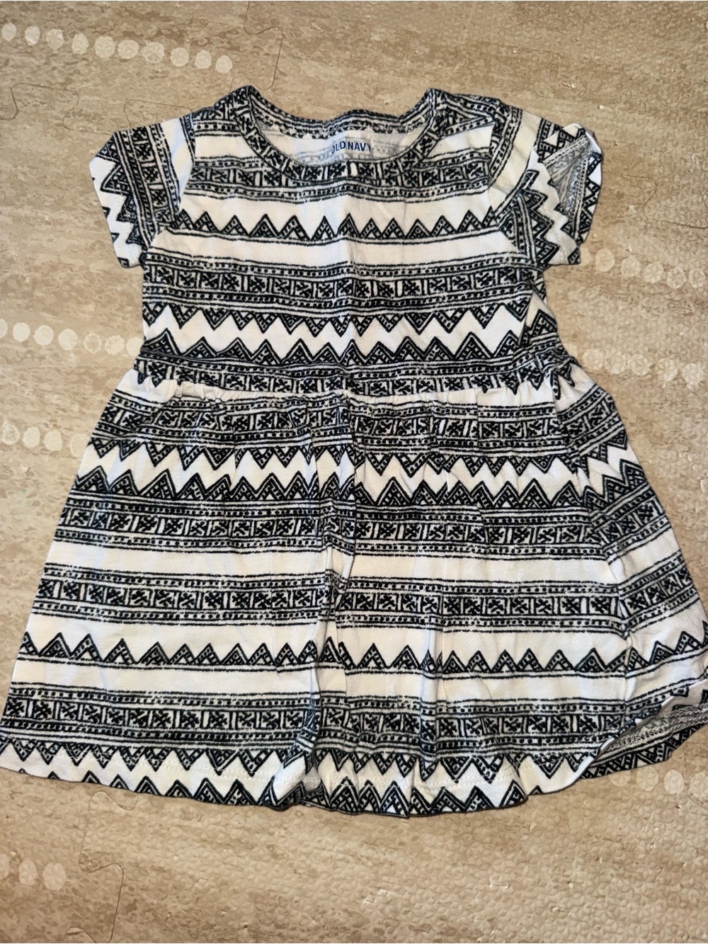 Old Navy White and Black Patterned‎ Girls Dress
